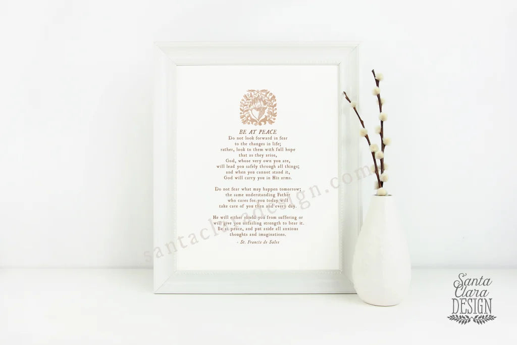 Be At Peace Prayer Of St. Francis De Sales Art Print Bestsellers