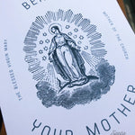 Behold Your Mother Catholic Art Print , Mary Mother of the Church Feast Day Print, Confirmation, Wedding, Ordination Gift