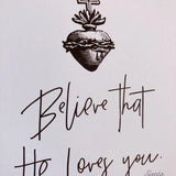 Believe He Loves You St. Elizabeth of the Trinity // Catholic Art Print // Confirmation Wedding Ordination Easter RCIA Poster