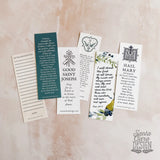 Catholic Bookmark Set of 6, Assorted Multi-Pack, 6 unique bookmarks, 2-sided, reading Catholic, gift pack, prayer card, holy card