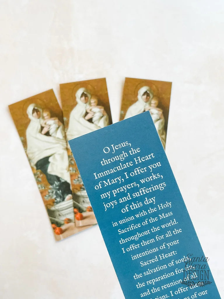 Catholic Bookmark Set of 6, Assorted Multi-Pack, 6 unique bookmarks, 2-sided, reading Catholic, gift pack, prayer card, holy card