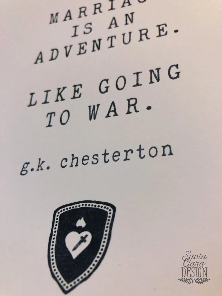 Chesterton &quot;Marriage Is An Adventure&quot; Quote Print | Catholic wall art | Marriage home decor | Religious inspirational catholic print