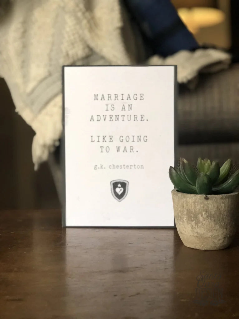 Chesterton &quot;Marriage Is An Adventure&quot; Quote Print | Catholic wall art | Marriage home decor | Religious inspirational catholic print