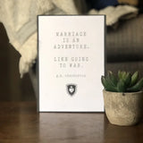 Chesterton &quot;Marriage Is An Adventure&quot; Quote Print | Catholic wall art | Marriage home decor | Religious inspirational catholic print