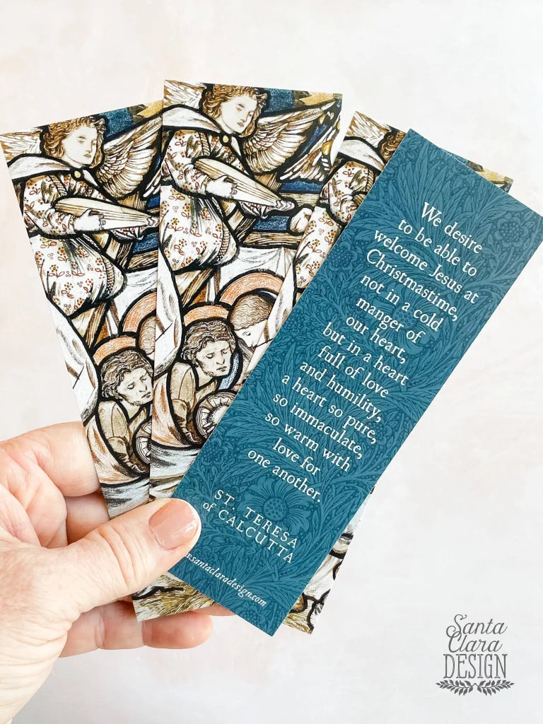 Christmas Advent Bookmark, 2-sided, St. Teresa of Calcutta prayer, Catholic bookmark, stocking stuffer, bookish Catholic, St Nicholas gift