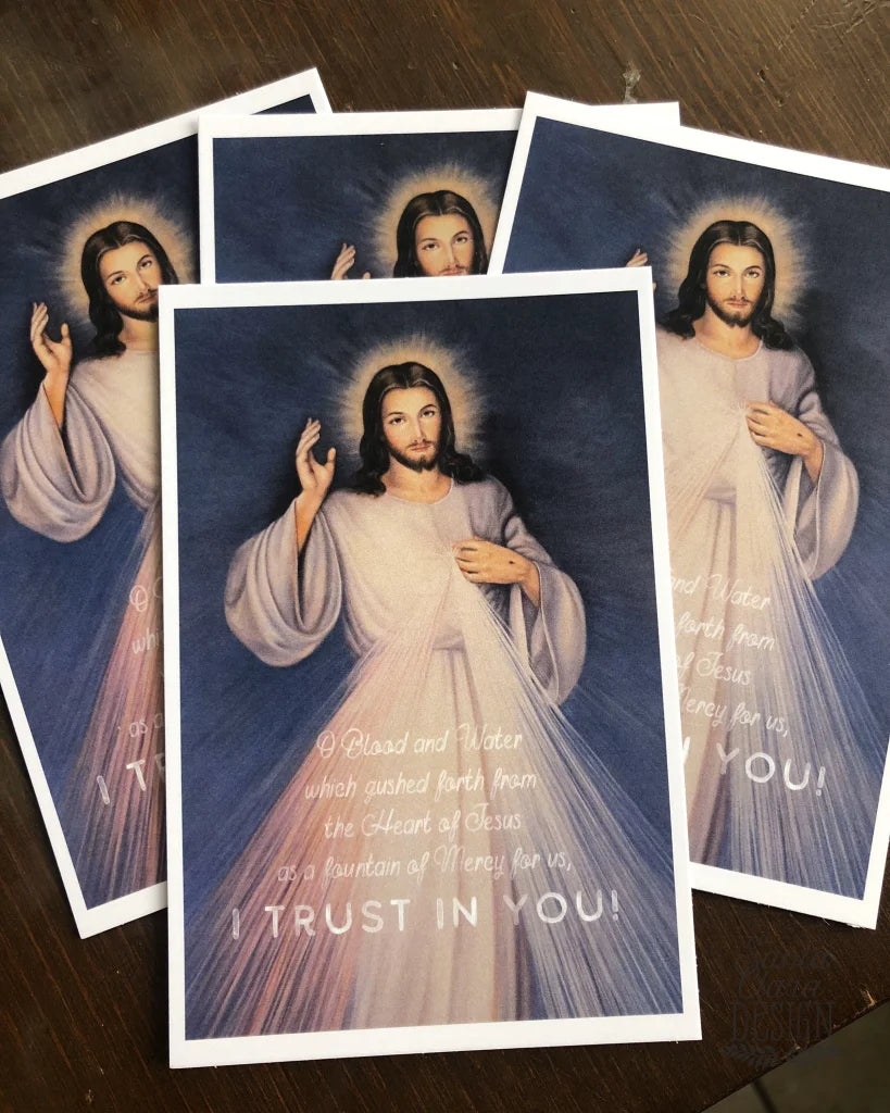 Divine Mercy Print &quot;Jesus I Trust in You&quot; Catholic Saint Quote, Confirmation Gift, Catholic Print, Wall Art, Saint Print, Catholic, Faustina