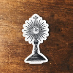 Eucharist Monstrance Catholic Sticker| Catholic Vinyl Sticker | indoor outdoor use | car van bumper sticker | tumber decal | laptop decal