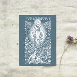 Eva to Ave Marian Garden Annunciation Print, Hail Mary vintage print, mother&#39;s day print catholic print, Blessed Mother, Mary art poster