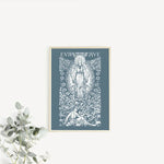 Eva to Ave Marian Garden Annunciation Print, Hail Mary vintage print, mother&#39;s day print catholic print, Blessed Mother, Mary art poster