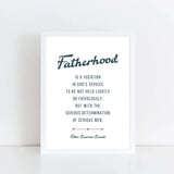 Fatherhood quote print, Fr. Lovasik Father&#39;s Day, gift for him, dad birthday, fathers day, wedding gift dad, prayer for dad, Catholic Dad