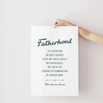 Fatherhood quote print, Fr. Lovasik Father&#39;s Day, gift for him, dad birthday, fathers day, wedding gift dad, prayer for dad, Catholic Dad