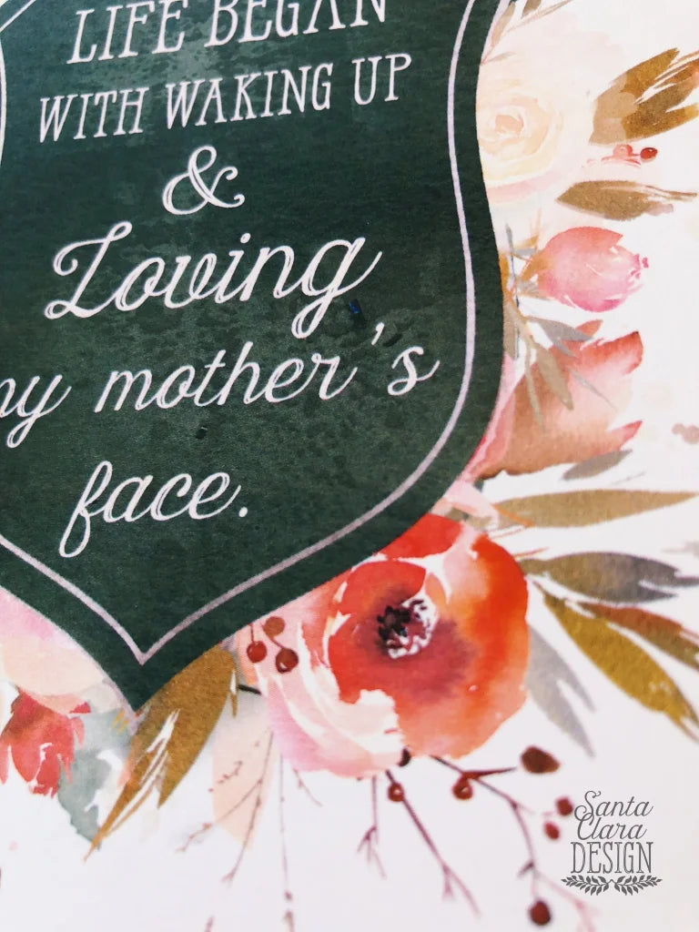 George Eliot Mother&#39;s Day Quote Print &quot;I woke up...&quot; Art print for mom, gift for her, mom birthday give, Quote are, loveing my mother&#39;s face