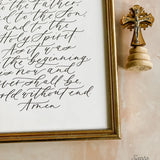 Glory Be Prayer Art Print