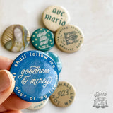 Set of 3 Catholic Button, Good Shepherd Set, Catholic Button Pack, I Shall Not Want, Psalm 23, Catholic Button, Catholic Gift, Christian Pin