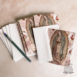 Guadalupe Notecard Set of 6 or 12 cards + envelopes - A2 side Catholic cards - Marian Catholic stationery for her, catholic gifts