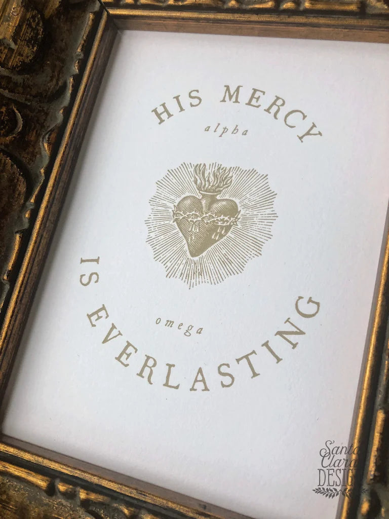 His Mercy is Everlasting Print | Divine Mercy art | Saint Quote, Confirmation Gift, Catholic Print, Saint Print, Sacred Heart, St. Faustina