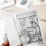 Holy Family Notecard Set of 6 or 12 cards + envelopes A2, Jesus, Mary, St. Joseph, JMJ, John Paul II, Catholic greeting card stationery