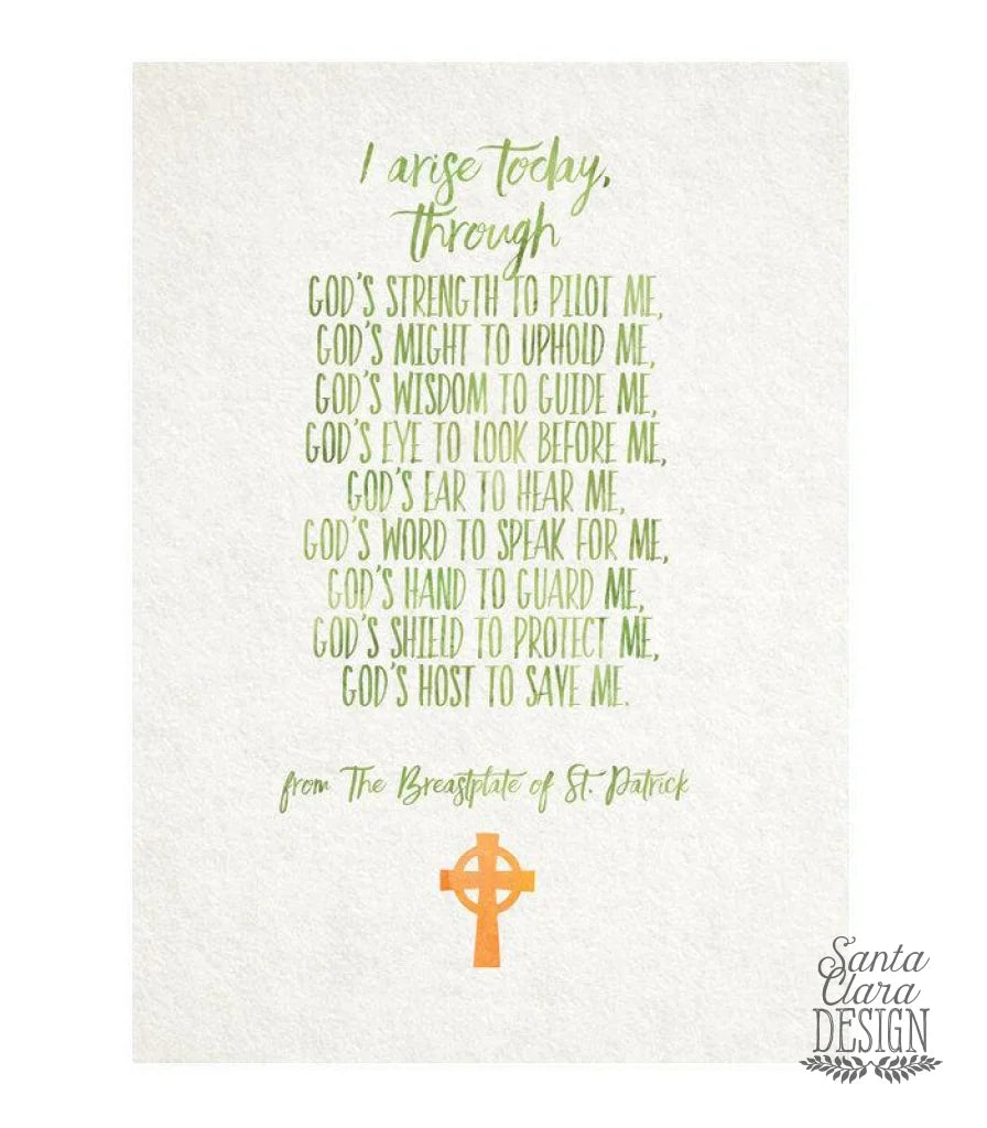 Irish Blessing Quote, &quot;I Arise Today&quot;, St. Patrick Breastplate, Irish quote, Irish blessing, 8x10 & 5x7, St. Patrick, Irish Gift