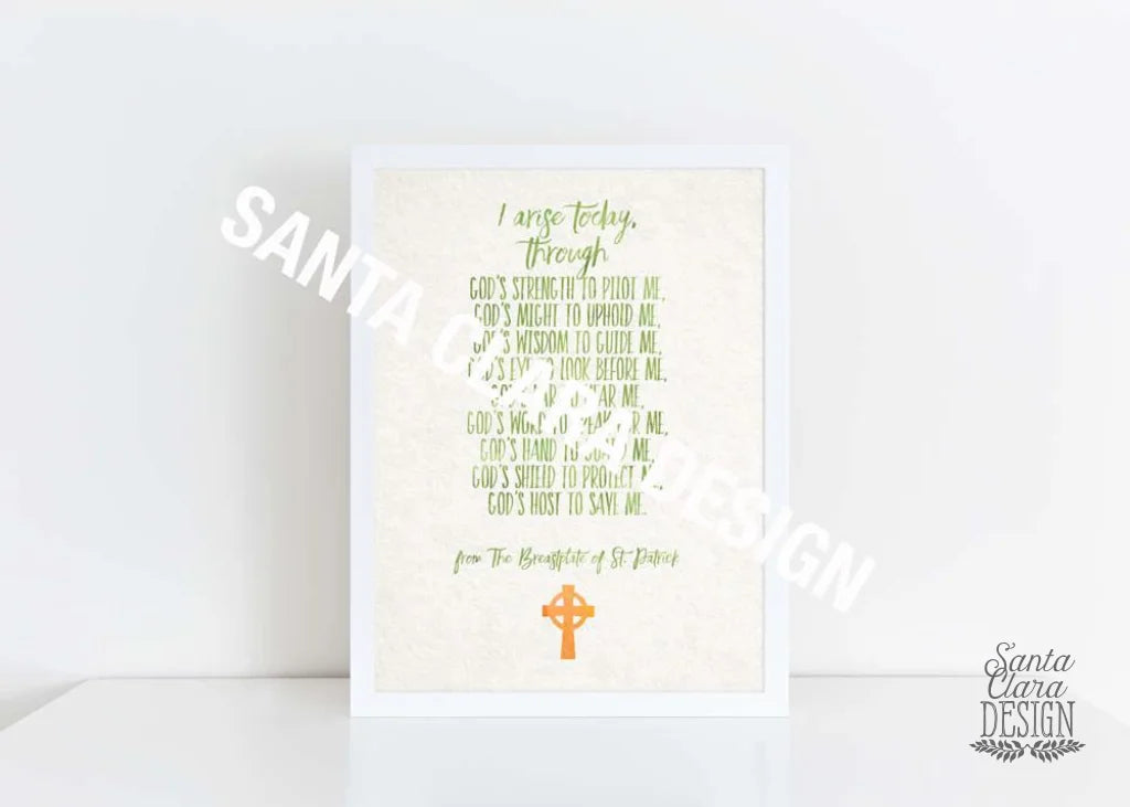 Irish Blessing Quote, &quot;I Arise Today&quot;, St. Patrick Breastplate, Irish quote, Irish blessing, 8x10 & 5x7, St. Patrick, Irish Gift