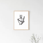 Immaculate Heart of Mary Print, Immaculate Heart art, Catholic art print, Heart of Mary wall art, Immaculate Heart sign, Marian print