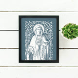 Immaculate Heart of Mary Floral Art Print, Heart of Mary vintage, Catholic art print, Catholic wall art, heart of Mary, Catholic inspiration