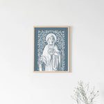 Immaculate Heart of Mary Floral Art Print, Heart of Mary vintage, Catholic art print, Catholic wall art, heart of Mary, Catholic inspiration