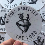 Immaculate Heart Decal &quot;My Soul Magnifies the Lord&quot; Catholic Marian Vinyl Sticker | indoor outdoor use | waterbottle laptop car faith decal