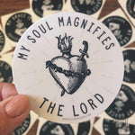 Immaculate Heart Decal &quot;My Soul Magnifies the Lord&quot; Catholic Marian Vinyl Sticker | indoor outdoor use | waterbottle laptop car faith decal