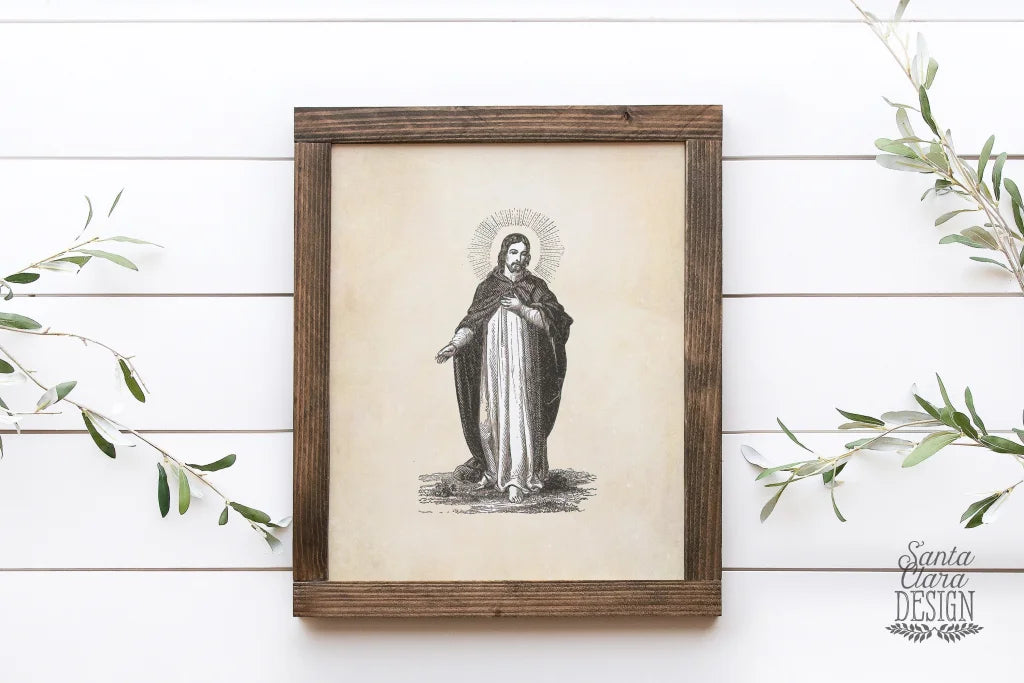 Jesus "I Am With You Always" Catholic print, Christian Art, Religious Faith Print, prayer poster decor, home altar print, prayer art