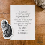 Joyful Family Jpii Print And St. Joseph Sticker Bundle