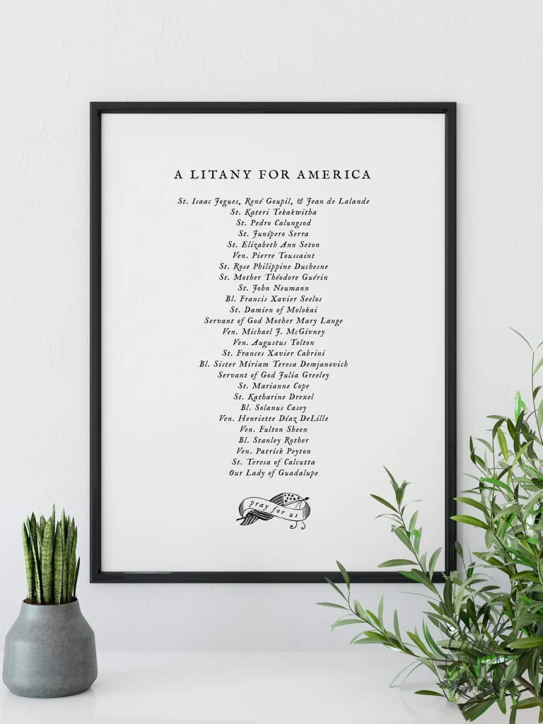 PRINTABLE Litany of saints for America, Family Litany, Catholic printable litany, prayer, confirmation gift, prayer print, download