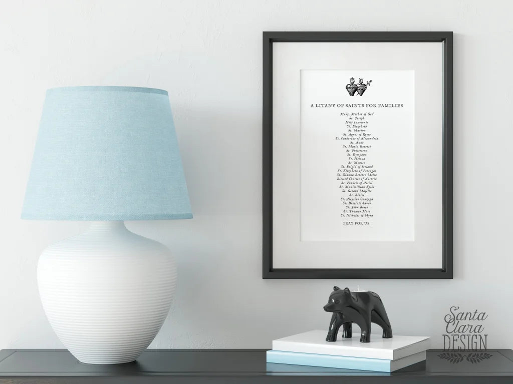 Litany of Saints for Families, Family Prayer Print, Domestic Church, Catholic home, litany saints for home, Holy Family, Catholic wall art