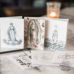 Marian Notecard Set of 6 or 12 assorted cards + envelopes A2 - Hail Mary, Rosary, Stella Maris, Guadalupe stationery for her, catholic gift