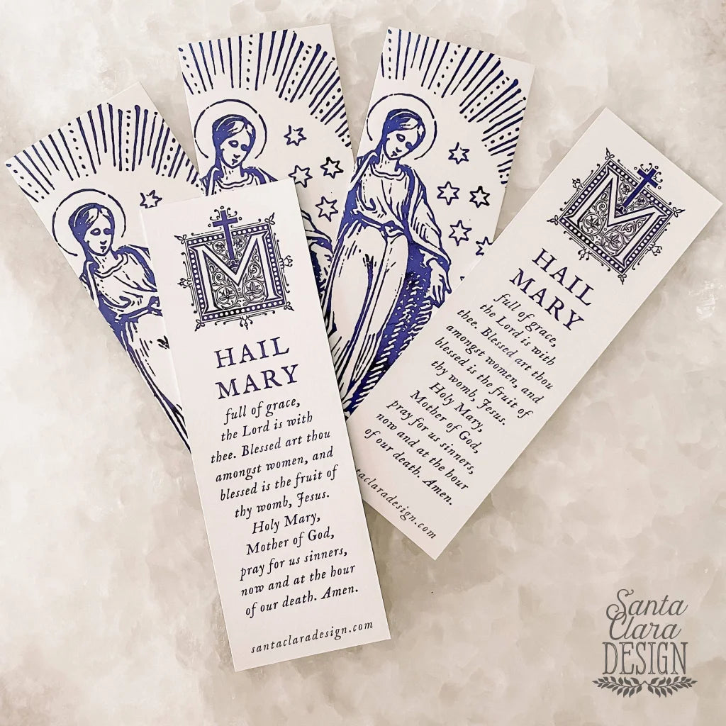 Mary Bookmarks, 2-sided,Hail Mary prayer bookmark, Mary prayer card, bible bookmark, Catholic bookmark, catholic mom gift, confirmation gift