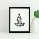 Mary the Blessed Mother Catholic Art Print, Confirmation Gift, Hail Mary Print, Catholic Art, First Communion, Marian consecration, Our Lady