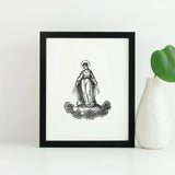 Mary the Blessed Mother Catholic Art Print, Confirmation Gift, Hail Mary Print, Catholic Art, First Communion, Marian consecration, Our Lady