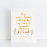 May Your Home Always Be Too Small Irish Toast, St. Patricks Day, Catholic art, Irish Print, Catholic, House blessing, Housewarming gift