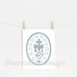 Miraculous Medal Art Print, Marian Art, Catholic Gift, Catholic Art, Catholic Gift, Mary Print, Lent art, Lenten print, Marian consecration