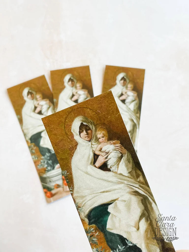 Morning Offering Mary Bookmark Set, Marian 2-sided bible prayer bookmark, Catholic book club gift, stocking stuffer, bookish, St Nicholas