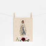 Our Lady of Lourdes Marian Art Print, Hail Mary print, Marian Consecration gift, Blessed Mother poster, Marian poster, catholic, Rosary art