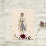 Our Lady of Lourdes Marian Art Print, Hail Mary print, Marian Consecration gift, Blessed Mother poster, Marian poster, catholic, Rosary art