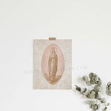 Mary, Our Lady of Lourdes Medallion Print, Marian Art, Mary Consecration gift, Blessed Mother poster, Catholic Rosary art, Prayer altar