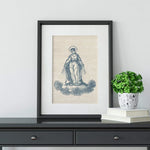 Our Lady of the Rosary Mary Art Print, Hail Mary print, Marian Catholic Art, Blessed Mother poster, Marian poster, catholic art, Rosary art