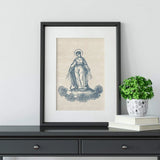 Our Lady of the Rosary Mary Art Print, Hail Mary print, Marian Catholic Art, Blessed Mother poster, Marian poster, catholic art, Rosary art