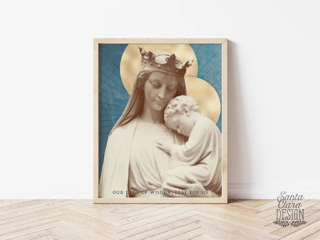 Our Lady Seat of Wisdom Catholic Art Print, Mary print, Marian print, catholic print, Blessed Mother, Marian poster, Mary, catholic art