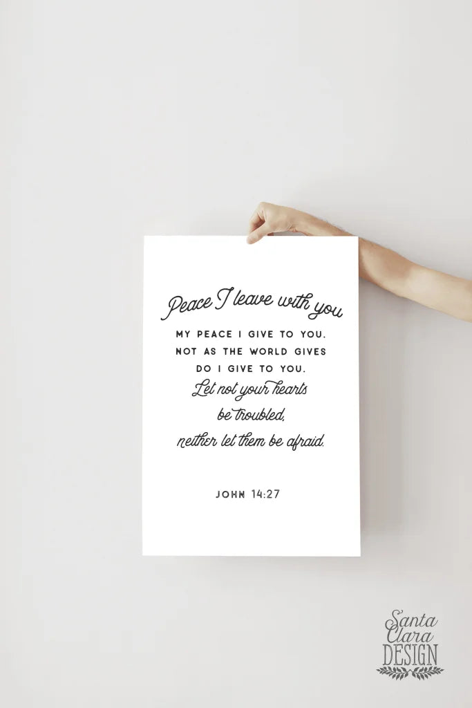 Peace I Leave With You wall art poster, Scripture Bible Verse Art for Home, John 14:27, Christian print, Catholic Wall Art, Christian Decor