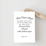 Peace I Leave With You wall art poster, Scripture Bible Verse Art for Home, John 14:27, Christian print, Catholic Wall Art, Christian Decor