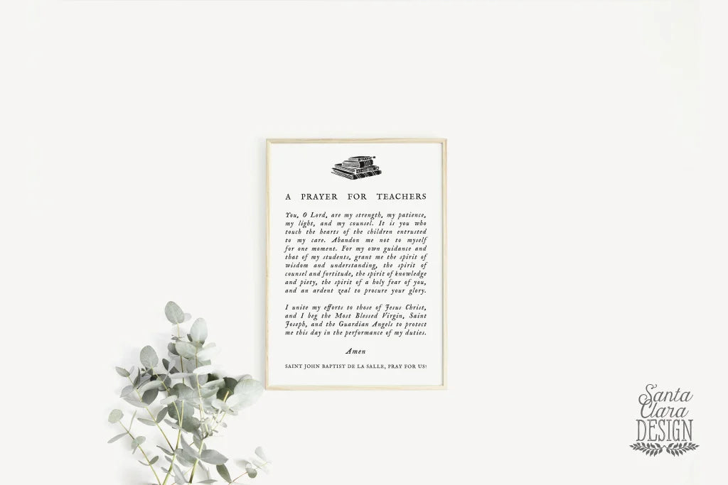 PRINTABLE Prayer for Teachers Catholic School, pray download, Catholic, College, gift, Graduation, seminarian, confirmation, print at home