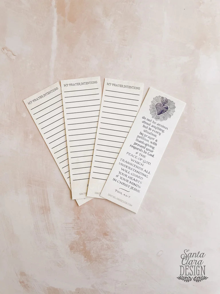 Prayer Intention Bookmark Set, 2-sided, prayer bookmark, prayer card, bible bookmark, Catholic bookmark, confirmation gift, retreat gift