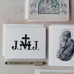 Holy Family Notecard Set of 6 or 12 cards + envelopes A2, Jesus, Mary, St. Joseph, JMJ, John Paul II, Catholic greeting card stationery